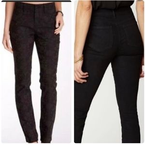 NYDJ Alina Black Lace Overlay Skinny Leg Leggings Women's Size 14 W.